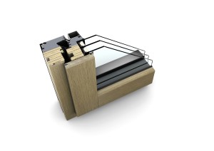 tecnologia I-tec Core profilo interno HF410 finestre legno alluminio